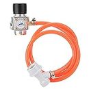 Atyhao Tr21x4 Thread CO2 Keg Charger Kit Regulator Gas Regulator with Hose Accessories for Soda Beer Keg Brewing
