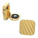 "Men's Gold Plated Snap-on Shirt Button Cover Cufflinks Set - Stylish Mandala Jali Design with Gold Colour Plating - Elegant Dress Shirt Accessories"- Gold colour Plated Woven Style