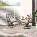 2Pcs Patio Set Swivel Rocker Chairs w/ Cushion Aluminum Frame, Garden Furniture