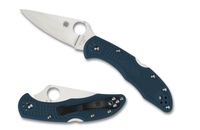 Spyderco Delica 4 Knife Flat-Ground Blue FRN (2.9" Satin K390) C11FPK390