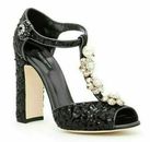 Dolce Gabbana Sequin Jeweled High Heel Court Shoes Abend-Schuhe Sandal Hot 37