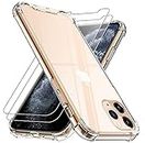 4youquality Case for iPhone 11 Pro Max with [2-Pack] Tempered Glass Screen Protector, Air Cushion Drop Protection, Shockproof Transparent Clear Bumper Phone Case Cover, [Anti-Scratch]