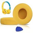 SoloWIT Earpads Cushions Replacement for Beats Solo 2 & Solo 3 Wireless On-Ear Headphones, Ear Pads with Soft Protein Leather, Added Thickness - (Yellow)