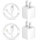 iPhone Charger, 5W 2Pack USB Rapid Wall Charger Block [MFi Certified] with Lightning to USB Fast Charging Cord Compatible with iPhone 14 13/12/11/XS/XR/X 8 7/iPad