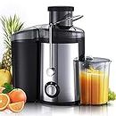 Electric Juicer, Centrifugal Juicer for Whole Fruit and Vegetable, 800W High Juice Yield Juicer Extractor, Juicer Machines Easy to Clean, Stainless Steel, Brush & Anti-Drip Dual-Speed, BPA-Free