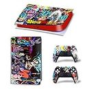 PS5 Console and DualSense Controller Skin Vinyl Sticker Decal Cover, Suitable for Playstation 5 Digital Edition Console and Controller, Durable, Scratch-Resistant, Disk Version (DragonBall Supe[8551])