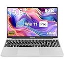 Ruzava/Aocwei 15.6" Laptop 6GB DDR4 256GB SSD Intel J4105 (Up to 2.5Ghz) 4-Core Win 11 PC 1920x1080 FHD Dual WiFi BT 4.2 Support 1TB SSD Expand with Wireless Mouse for Work Entertainment-Silver