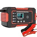 STHIRA® Car Battery Charger, Smart Car Battery Charger 12V 6A Automatic, LCD 12V Pulse Repair Battery Charger, Battery Maintainer, Temperature Monitoring?Multi Protection Mechanism