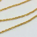 Collar de cadena de cuerda de oro liso 18K para hombres y mujeres - oro genuino de 18k - todos los tamaños