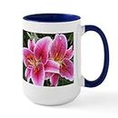 CafePress Star Gazer Lilies Large Mug 15 oz (444 ml) Ceramic Coffee Mug