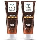 Bombay Shaving Company Coffee Face Wash for Men & Women (Pack of 2) - Deep-Cleanses, De-Tans & Blackhead Removal | Made in India