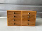 8 Drawer Paul Frankl Brown Solid Wood Chest Dresser Room Furniture Brass Knob
