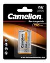 Accu pile batterie rechargeable Camelion 9V / 9 VOLTS / 6F22 NIMH 200mAH