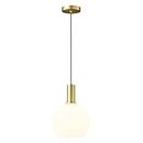WZZQZR Vintage Pendant Light with Frosted Glass Shade Brass Hanging Ceiling Lamp Adjustable Height Glass Chandelier E26 Base
