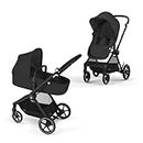 Cybex EOS Multi-Purpose Stroller - Converts from Carriage Mode to Reversible Toddler Seat in Seconds, 5 Modes of Use, Travel System Ready with any Cybex Infant Car Seat - BlackBlack