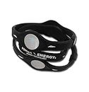 Power Energy Balance Bands, Silicon Sports Wristband, Hologram Bracelet Wrist Band, Infused with Natural Minerals & Negative Ions (Black, Medium 190mm)