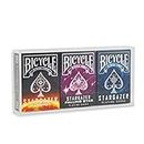 Bicycle Playing Cards | Stargazer Bundle with Acrylic Collectors Case | 3-Deck Collection | Stargazer, Falling Star and Sunspot | with 3-Deck Acrylic Display Case
