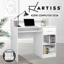 Artiss Computer Desk Shelf Drawer Cabinet Home Office Study Table White 100CM
