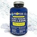 Promise Pure Marine Collagen, 150 Capsules European Certified, 2000mg of Peptan, Extra Strength, For Hair, Skin and Nail Collagen Repair, For Digestive Health, Bone Strength, Joint Health- Made in Canada
