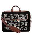 Funk For Hire Printed One Pocket Cotton Canvas Unisex 17 inch Laptop Bag Black