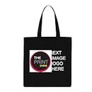 THEPRINTSHINE Black Customize Tote Bag with Image and Text For Shopping with Handles, Eco Friendly, Reusable, Grocery etc.