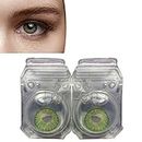 Gold Look Monthly Green Colored Contact Lenses 0 Power By T&R Lens(leaf green)
