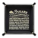 Bella Busta- 3 Years of Marriage-Forever to go-Engraved Leather Tray with Breakdown Dates-Storage & Organization Jewelry Trays