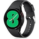 Lerobo No Gap Band Compatible for Samsung Galaxy Watch 4 & Galaxy 5 Band 44mm 40mm/Watch 5 Pro Bands 45mm/Galaxy Watch 4 Classic Bands 46mm 42mm, 20mm Sport Strap Wristbands for Men Women Black