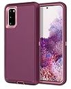 I-HONVA for Galaxy S20 Case Shockproof Dust/Drop Proof 3-Layer Full Body Protection [Without Screen Protector] Rugged Heavy Duty Durable Cover Case for Samsung Galaxy S20, Purple/Pink