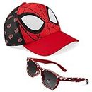 Marvel Baseball Cap for Boys Breathable Boys Hat Summer Accessories One Size Adjustable Strap Spiderman Avengers Gifts for Boys (Red/Black)