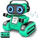 BASUN Boys Girls Robot Toys, Remote Control Robot Toy, Rechargeable RC Robot with Auto-Demo, Recording, LED Eyes, Music, Christmas Birthday Gift for 3 4 5 6 7 Year Old Boys Girls - Green
