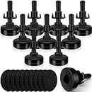 10 Set Adjustable Furniture Leveling Feet, Adjustable Leg Levelers for Cabinets Sofa Tables Chairs Raiser, Heavy Duty Height Adjuster Furniture Leveler Foot with T- Nut Kit 3/8”-16 Thread, Black