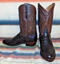 Mens Rujo Arturo Black Caiman Belly Brown Leather Cowboy Boots 10 D NEW w/o Box