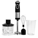 Healthy Choice Stick Hand Blender - 700W Powerful 3-in-1 Electric Hand Blender - Ideal for Blending, Mincing, Chopping, Whipping, Pureeing, Frothing - Handheld Mixer - Black