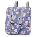 Bebamour Doll Carrier Backpack, 100% Cotton, Kids Backpack for Dolls Accessories Storage Bag (Purple Flower)