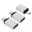 Fresh Fab Finds 3 Packs USB C Type-C Male to USB A 3.0 OTG Male Port Converter Adapter Data Connector Android - Gray