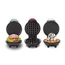 DASH Mini Waffle Maker + Grill + Griddle, 3 in 1 Pack - Red/Aqua/White
