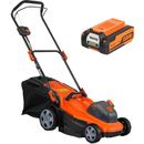 Deco Home Cordless Lawn Mower with 16" Deck, Push Start, 45L Grass Bag