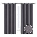 MAXIJIN Waterproof Curtains for Isolated Windows Blackout Curtains for Bedroom 2 Panels Thermal Insulating Curtains with Eyelets for Interiors/living Room (46 x 54 Inch, Grey)