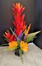 Tropical table centerpiece.  Silk flower arrangements RED