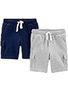 Simple Joys by Carter's Baby Boys' Knit Cargo Shorts, Pack of 2, Navy/Grey, 4-5 Years