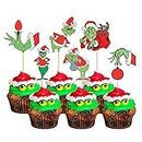 Gyufise Lot de 36 décorations pour cupcakes de Noël - Décorations de gâteaux d'anniversaire sur le thème des fêtes d'anniversaire