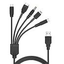 5 in 1 USB Charger Cable Cord for Nintendo DS Lite/Wii U/New 3DS(XL/LL), 3DS(XL/LL), 2DS, DSi(XL/LL), NDS/GBA SP(Gameboy Advance sp), PSP 1000 2000 3000, Multi-Function Interface Fast Charging Cable