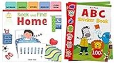 Seek and Find - Home: Early Learning Board Books with Tabs & My First ABC Sticker Book: Exciting Sticker Book With 100 Stickers