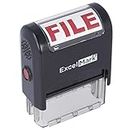 FILE - ExcelMark Self-Inking Rubber Office Stamp - Red Ink