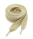 Thick Flat 3/4" Wide Shoelaces Solid Color for All Shoe Types (Khaki)