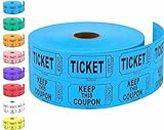 1000 Tacticai Raffle Tickets, Blue (8 Color Selection), Double Roll, Ticket for Events, Entry, Class Reward, Fundraiser & Prizes