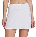 HonourSex Women's Workout Active Skorts Sports Tennis Golf Skirt Built-in Shorts Casual Workout Clothes Athletic Yoga Apparel White