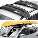 Universal Inflatable Soft Roof Rack Bars (Pair); Tie-Downs and Bow and Stern Lines Included; Carrier for Kayaks, Canoes, Surfboards and SUPs; Fits Cars and SUVs