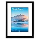 30 x 40 cm Frame Black Wooden, 12 x16 inch Picture Frame, 30x40 cm Photo Frame with Plexiglass, Wall-Mounted 30x40 cm Poster Frame, Bedroom and Living Room Decoration